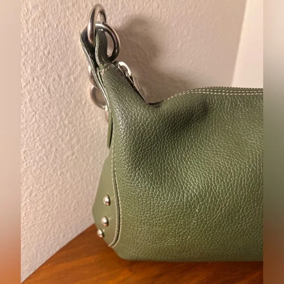 Furla Green Leather Studded Shoulder Bag - Picture 5 of 16